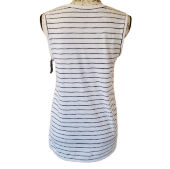 Graphic Striped Cutout Muscle Tee (S) - Picture 4 of 4